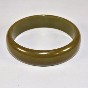 Olive Green Wide Vintage Bakelite Bangle